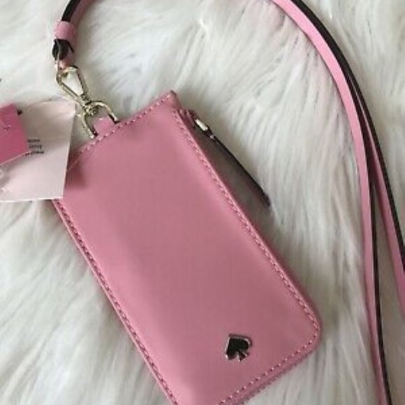 Kate Spade ID Lanyard Coin Card Case Holder Pink - Picture 1 of 5